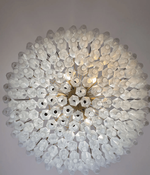 Murano Chandelier – Poliedri – 185 glass – White Alabaster - GILDLAMPS