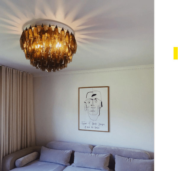 Murano Chandelier – Poliedri – 84 glasses – Dark smoked - GILDLAMPS