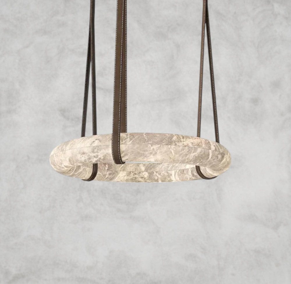 Ogden Pendant Alabaster Chandelier, Halo Ring Modern Chandelier 11.8 inch, 19.7 inch, 23.6 inch, 31.5 inch, 39.4 inch, 50 inch