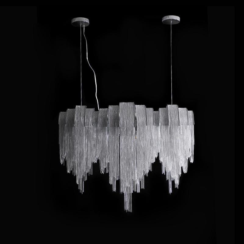 Alana Aluminum Chain Tassel Long Branch Chandelier Light 35 inch