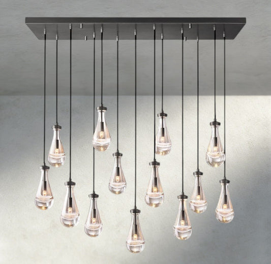 Raindrop Rectangular Chandelier 54", 72" - GILDLAMPS
