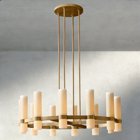 Ravay Round Milk Glass Chandelier 36", 48", 60"
