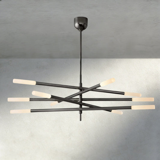 Roasi 10 - Light Mobile Etched Rod Chandelier - GILDLAMPS