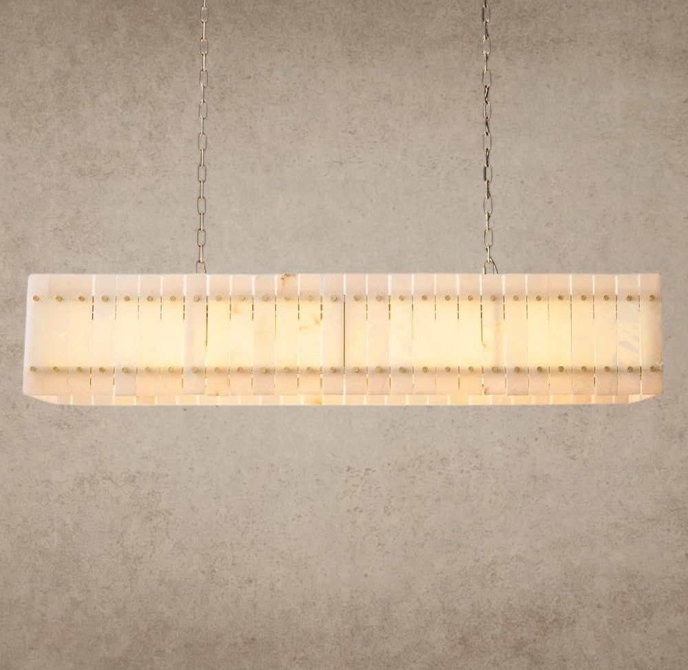 San Marco Alabaster Linear Chandelier 54 inch, 72 inch
