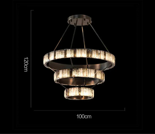 Tiered Alabaster Spiral Chandelier