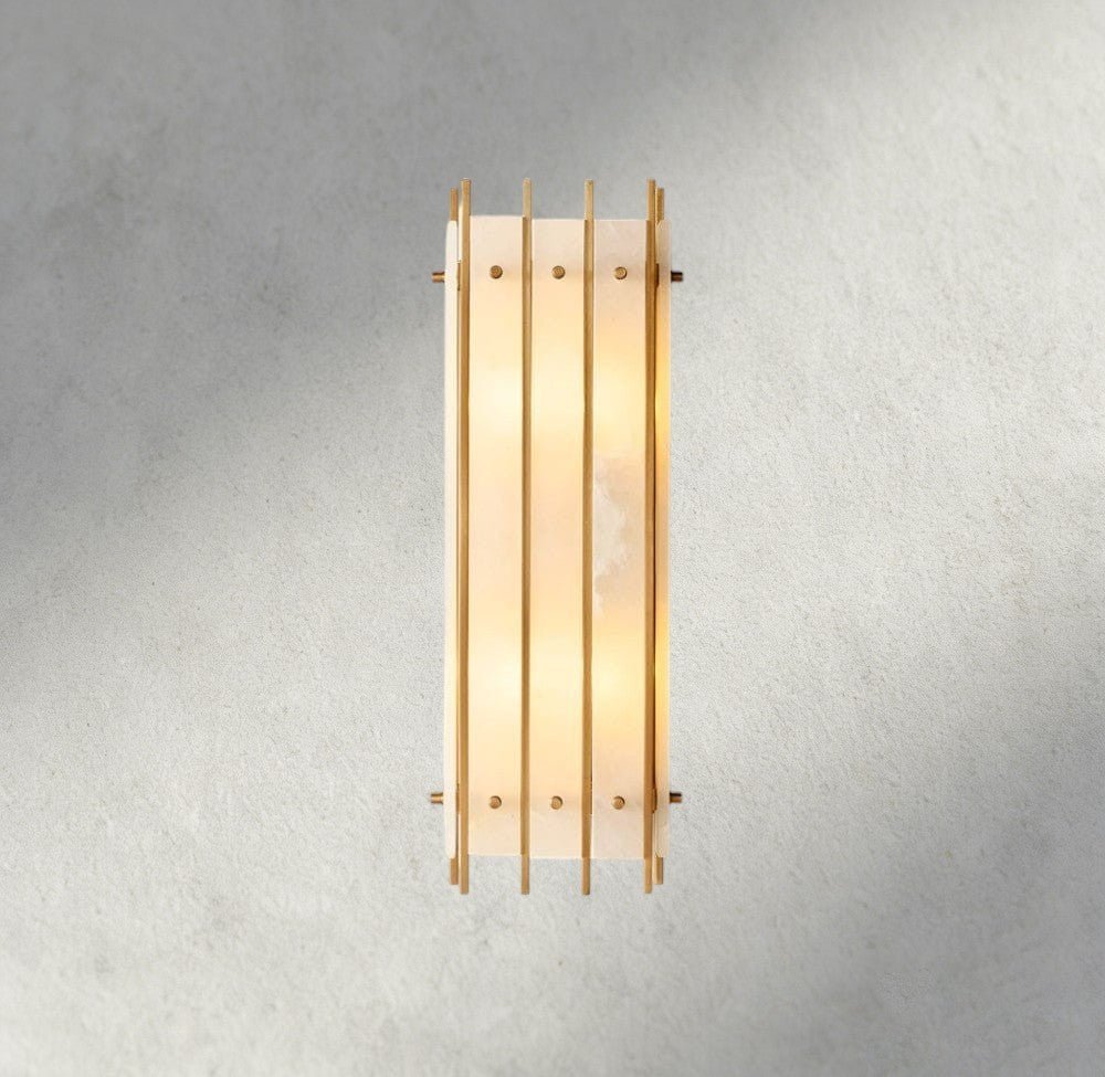 Sun Merca Alabaster Grand Rectangular Sconce - GILDLAMPS