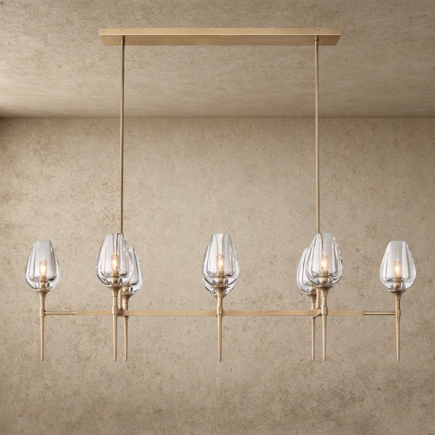 Tulip Linear Chandelier 52 inch, 65 inch