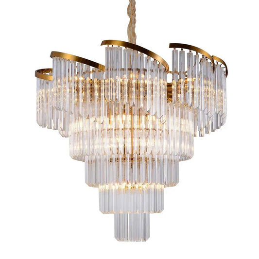 Twin Palms Round Crystal Chandelier - GILDLAMPS