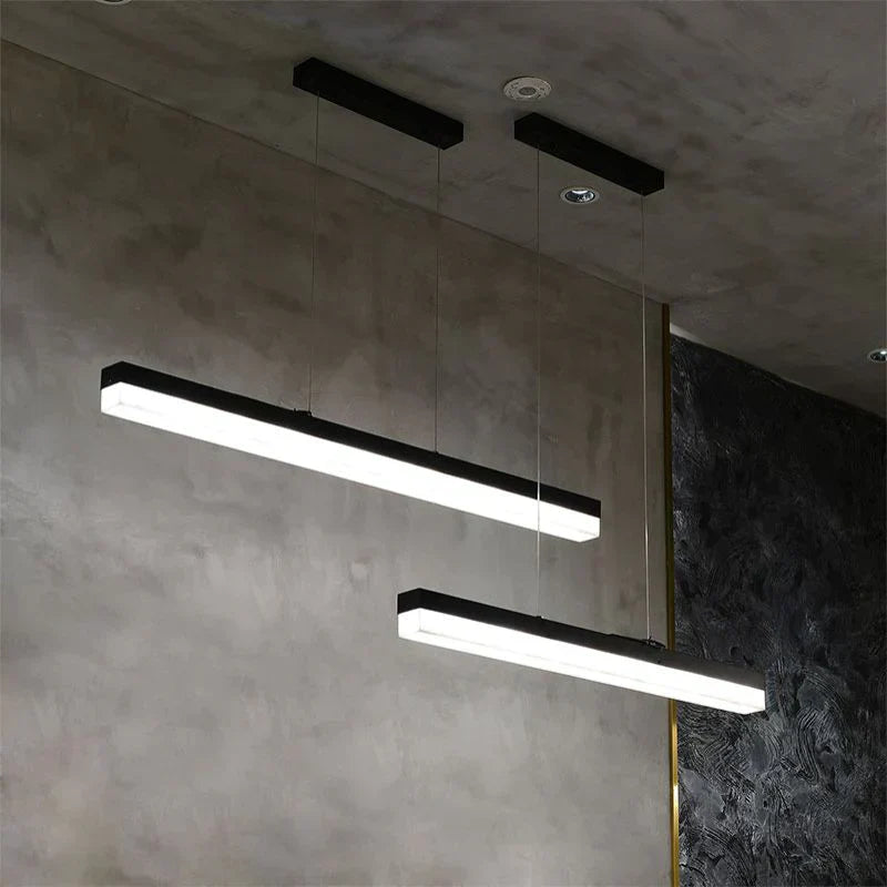 Prima Modern Alabaster Linear Pendant Light Over Kitchen Island, Chandelier Over Dining Table