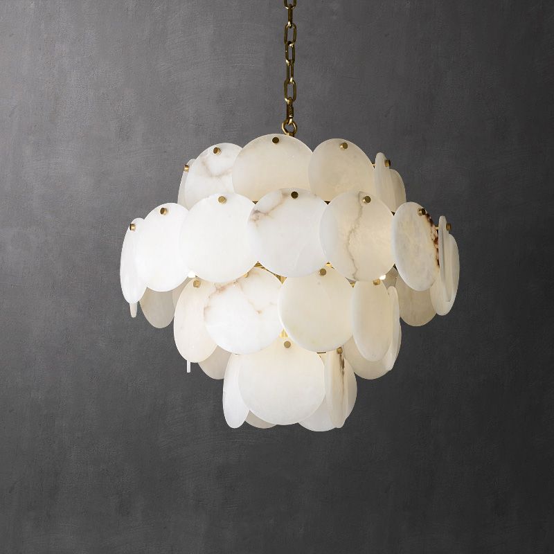 Grand Tiered Alabaster Round Chandelier