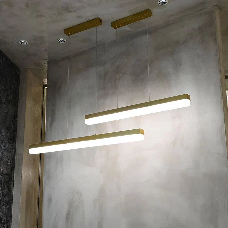 Prima Modern Alabaster Linear Pendant Light Over Kitchen Island, Chandelier Over Dining Table