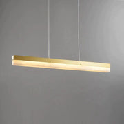 Prima Modern Alabaster Linear Pendant Light Over Kitchen Island, Chandelier Over Dining Table