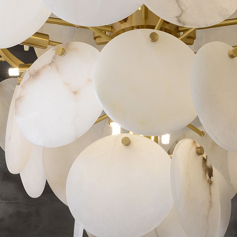 Grand Tiered Alabaster Round Chandelier