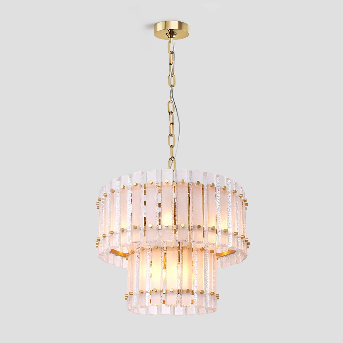 Grandeur Radiance 2-Tier Glass Chandelier