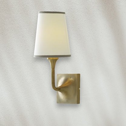 Brass Wall Sconce with Fabric Shade