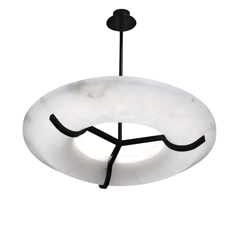 Maxine Modern Round Alabaster Dining Room Chandelier