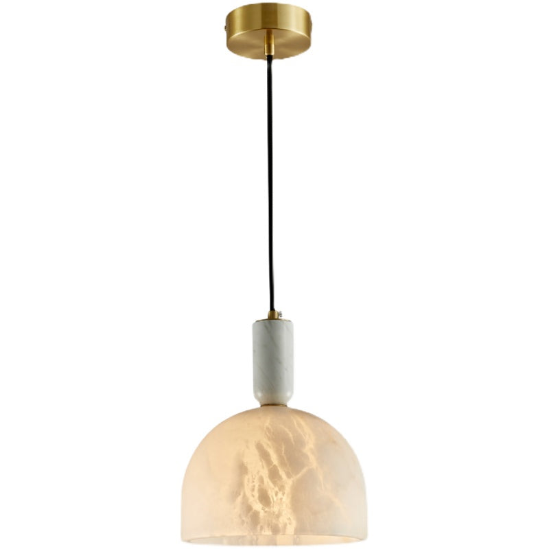 Modern Alabaster Bedside Pendant Light, Bedroom Pendant Lamp