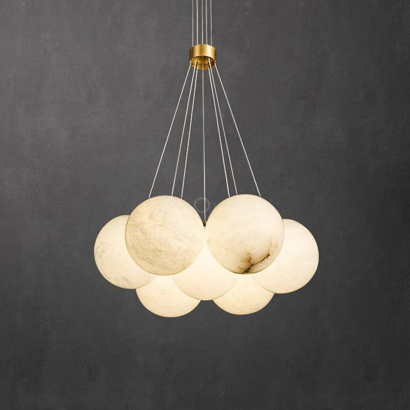 Sophie Modern Alabaster Ball Pendant Light, Dining Room Light