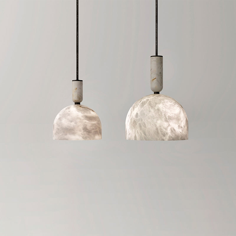 Modern Alabaster Bedside Pendant Light, Bedroom Pendant Lamp