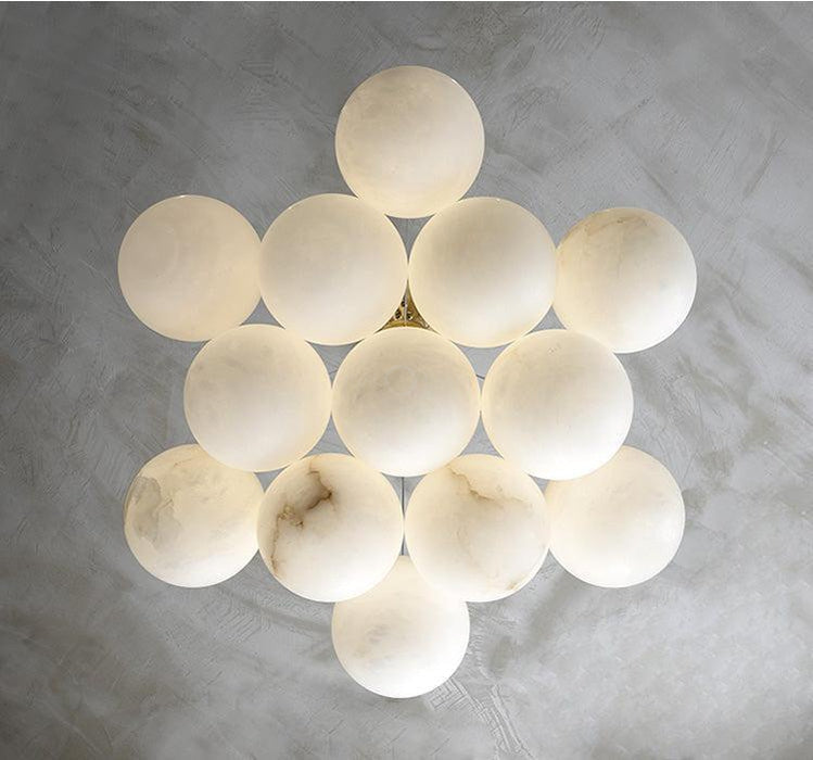 Sophie Modern Alabaster Ball Pendant Light, Dining Room Light
