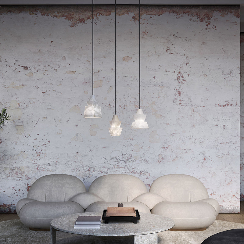 Lab Small Alabaster Coffee Table Pendant, Modern Pendant Light Besides Bed