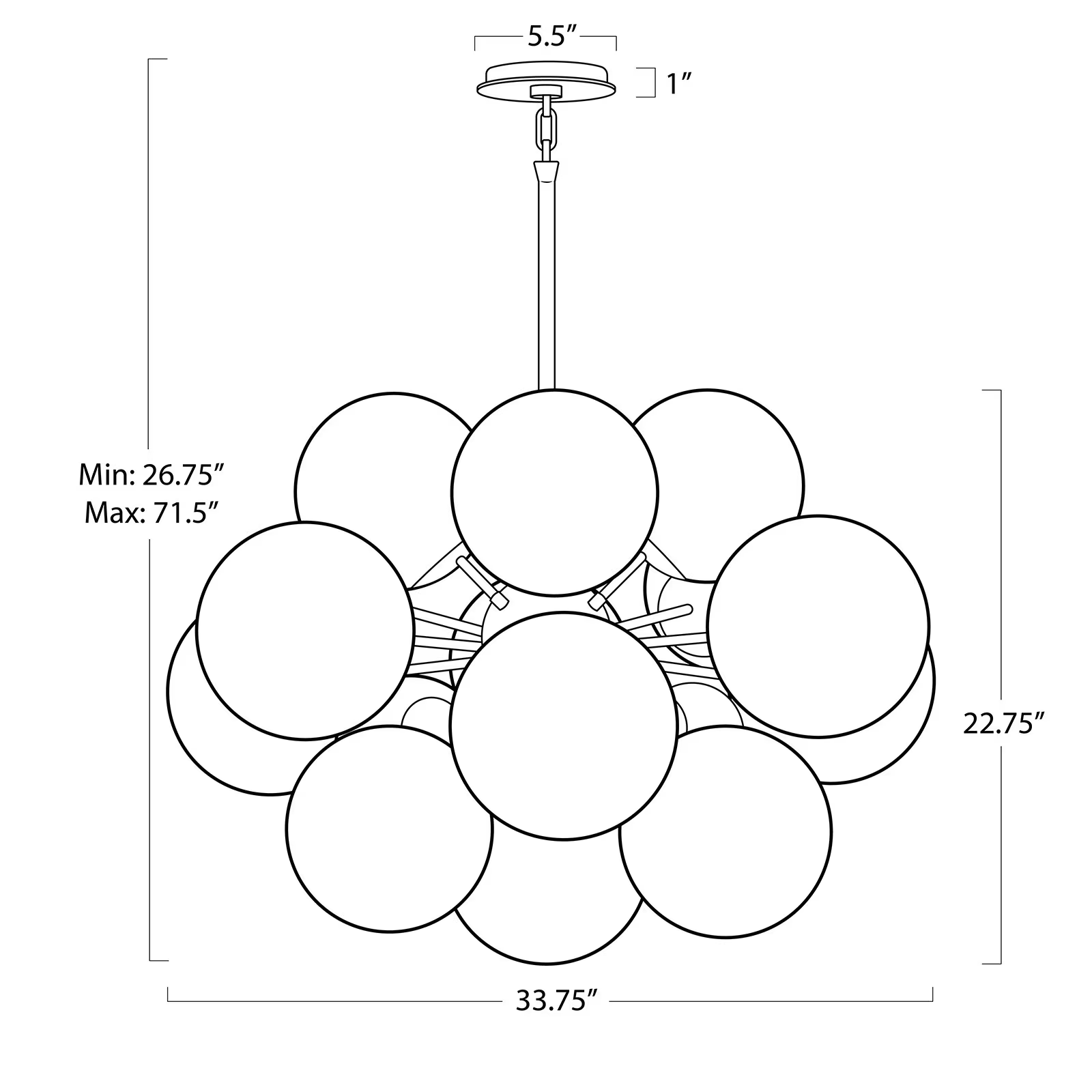 Driftelle Brass Glass Chandelier
