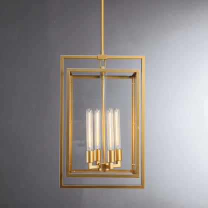 16 Inch Glass Lantern Pendant Light - Beckman - GILDLAMPS
