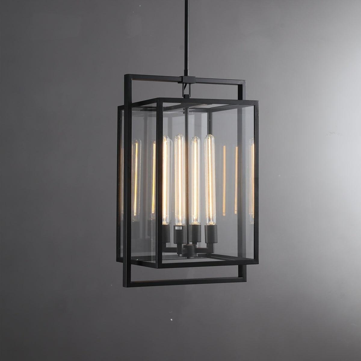 16 Inch Glass Lantern Pendant Light - Beckman - GILDLAMPS