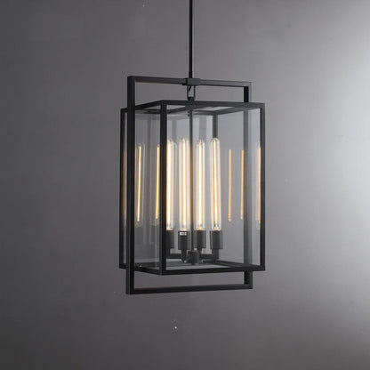 16 Inch Glass Lantern Pendant Light - Beckman - GILDLAMPS