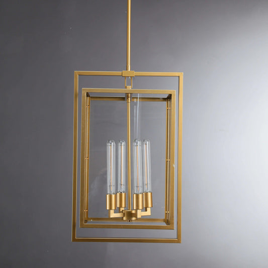 16 Inch Glass Lantern Pendant Light - Beckman - GILDLAMPS