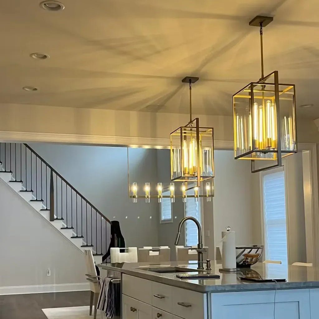 16 Inch Glass Lantern Pendant Light - Beckman - GILDLAMPS