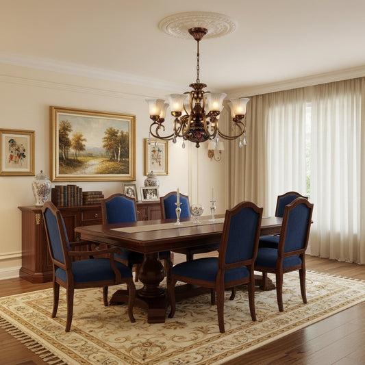 5-Light Traditional Chandelier with Glass Shades