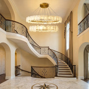 Aura Alabaster Multi-Tiered Round Chandelier