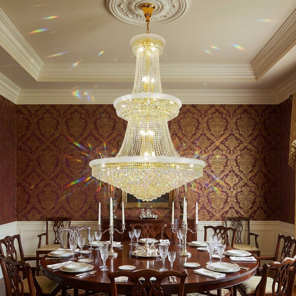 Luxury Crystal Chandelier for Grand Villa Hall and Duplex Staircase Lighting