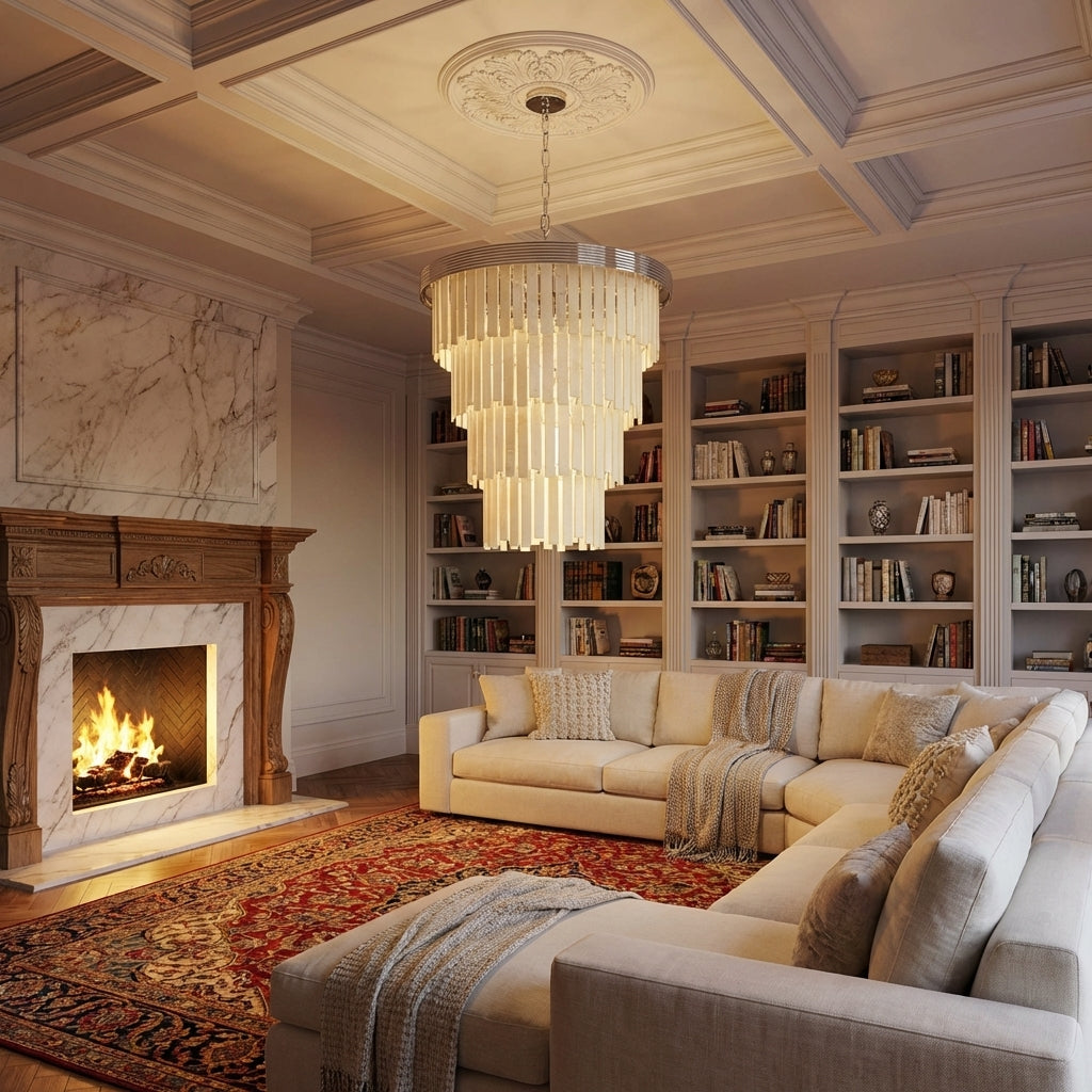 Hardy Tiered Faux Bone Chandelier