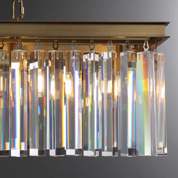 1920s Odaon Art Deco Rectangular Chandelier 40''49"59''72'' - GILDLAMPS