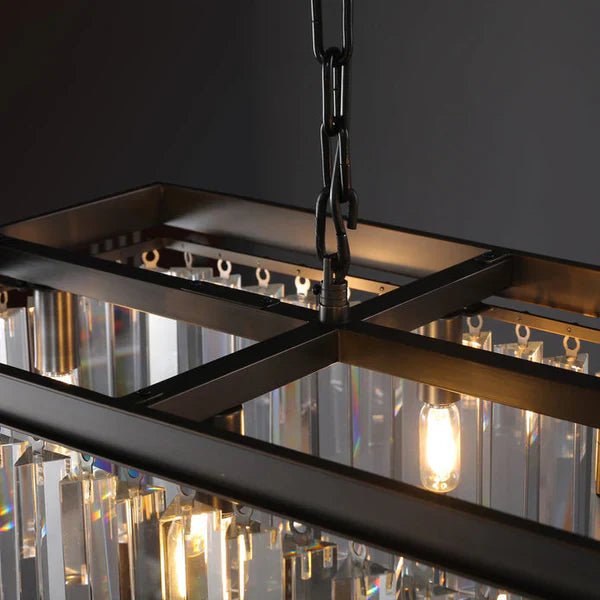 1920s Odaon Art Deco Rectangular Chandelier 40''49"59''72'' - GILDLAMPS