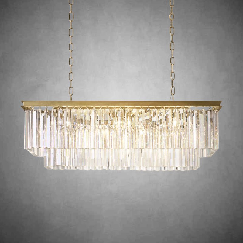1920s Odaon Art Deco Rectangular Chandelier 40''49"59''72'' - GILDLAMPS