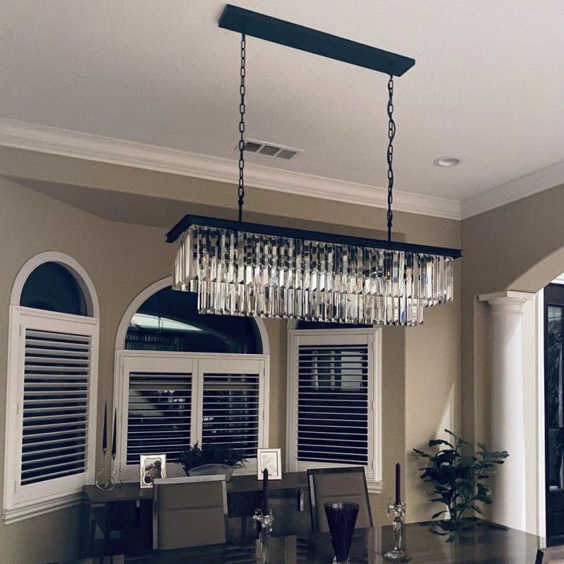 1920s Odaon Art Deco Rectangular Chandelier 40''49"59''72'' - GILDLAMPS