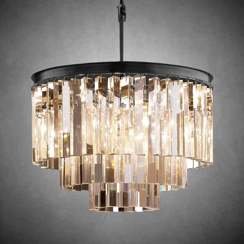 1920s Odaon Art Deco Round Chandelier 20"32''44'' - GILDLAMPS
