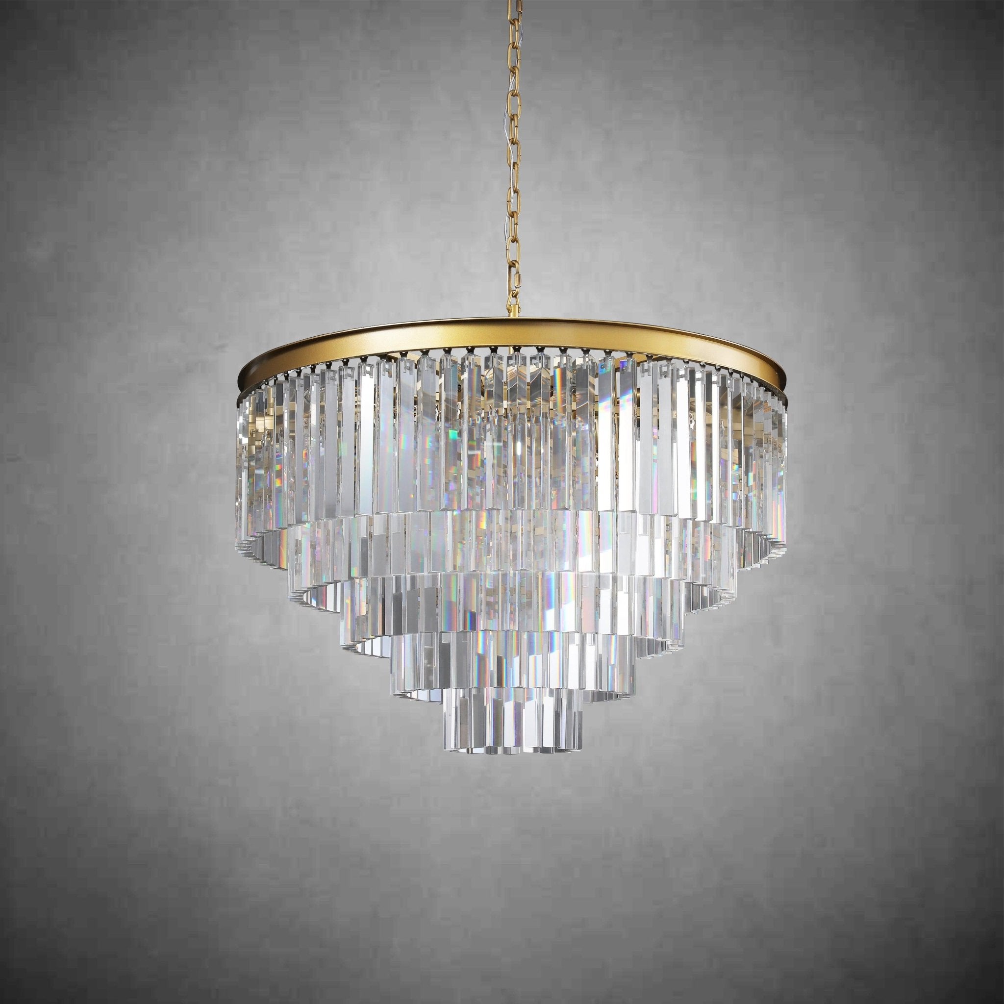 1920s Odaon Art Deco Round Chandelier 20"32''44'' - GILDLAMPS