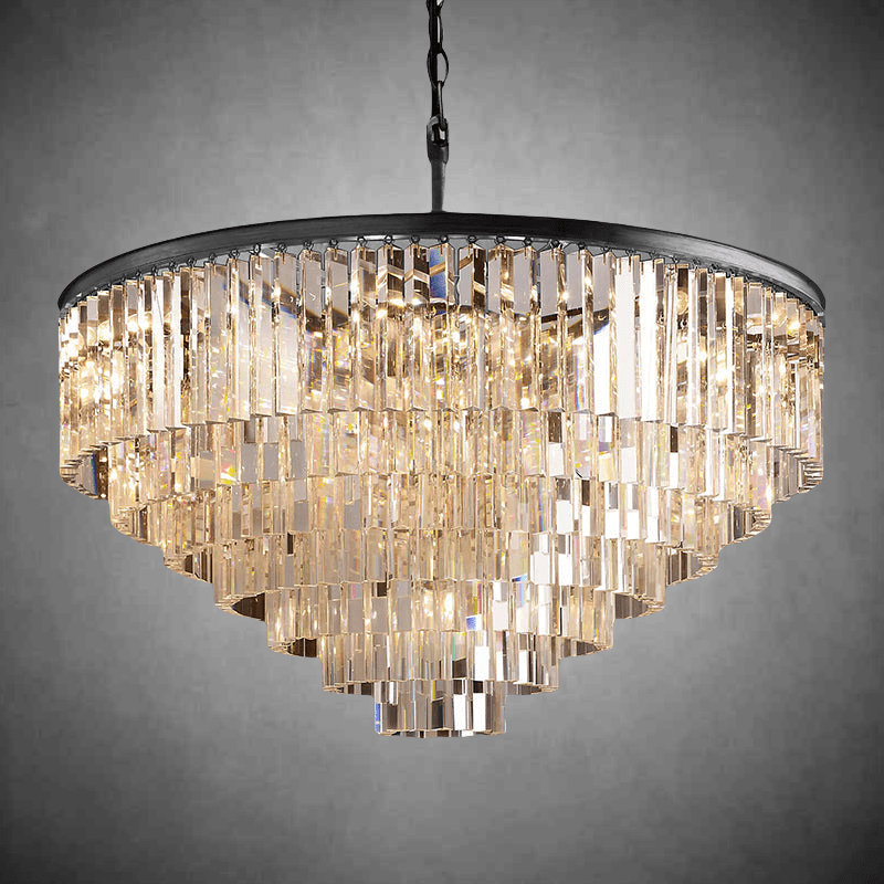 1920s Odaon Art Deco Round Chandelier 20"32''44'' - GILDLAMPS