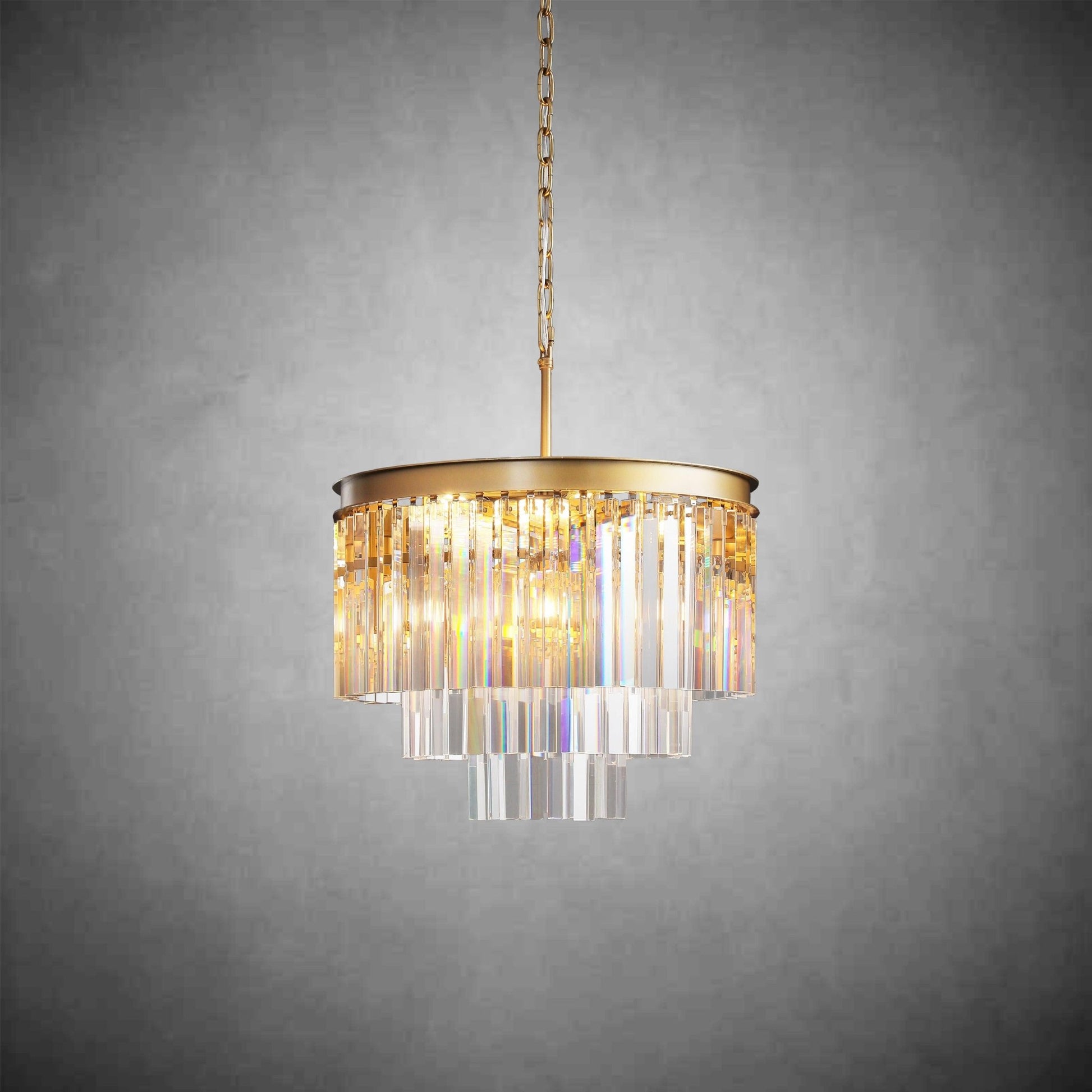 1920s Odaon Art Deco Round Chandelier 20"32''44'' - GILDLAMPS