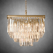 1920s Odaon Art Deco Square Chandelier 22" - GILDLAMPS