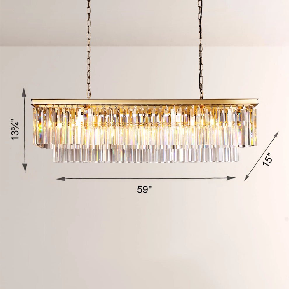 1920S Rectangular Chandelier 40", 49", 59", 72" - GILDLAMPS