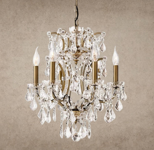 19th C. Rococo Iron & Crystal Round Chandelier 18 inch, 28 inch, 33 inch, 40 inch, 60 inch, 101 inch