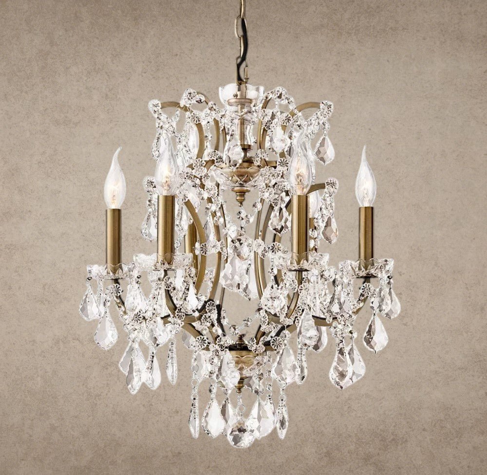 19th C. Rococo Iron & Crystal Round Chandelier 18 inch, 28 inch, 33 inch, 40 inch, 60 inch, 101 inch - GILDLAMPS
