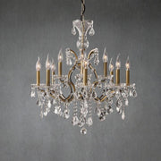 19th C. Romoco Iron & Crystal Round Chandelier 28" - GILDLAMPS
