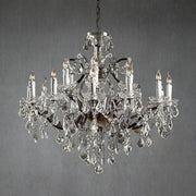19th C. Romoco Iron & Crystal Round Chandelier 33" - GILDLAMPS