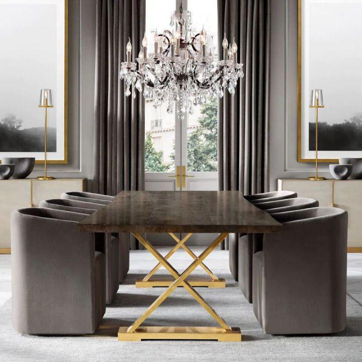 19th C. Romoco Iron & Crystal Round Chandelier 60" - GILDLAMPS